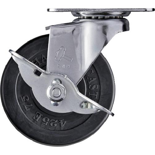 ハンマー Eシリーズ旋回式ゴム車輪 75mm ストッパー付 415E-R75