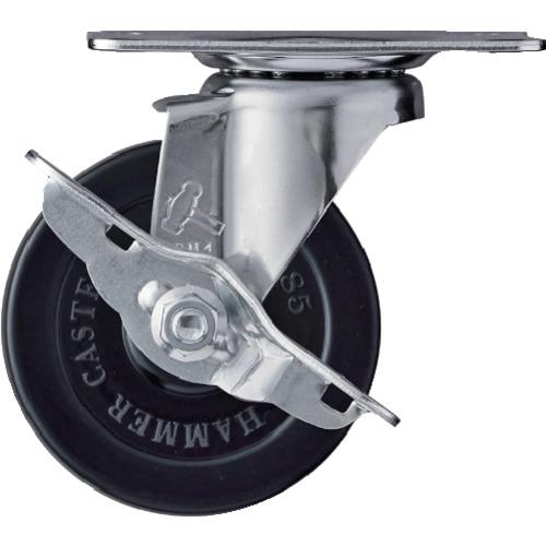 ハンマー Eシリーズ旋回式ゴム車輪 85mm ストッパー付 415E-R85