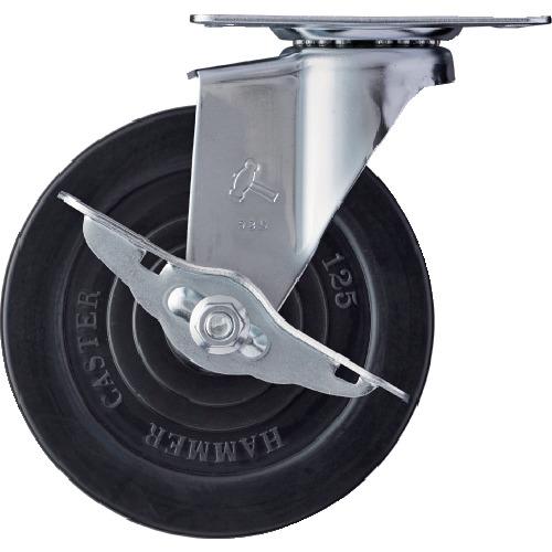 ハンマー Eシリーズ旋回式ゴム車輪 125mm ストッパー付 415E-R125
