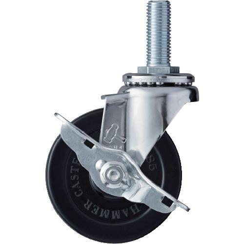 ハンマー ねじ込み旋回式ゴム車輪 85mm ストッパー付 415EA-R85