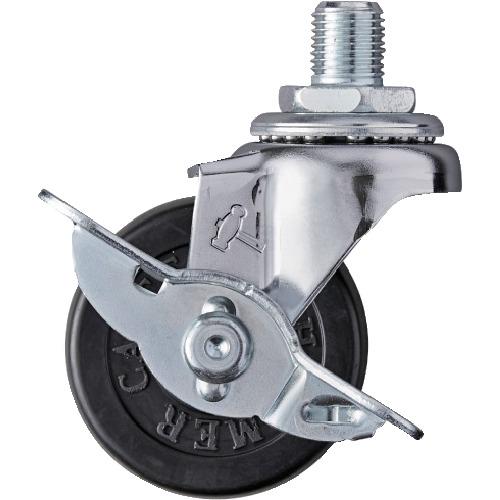 ハンマー ねじ込み旋回式ゴム車輪 50mm UNF1/2 ストッパー付 415A-10R50