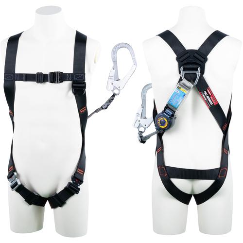 ツヨロン TSUYORON ライトハーネス シングルランヤード付き ロック機構付き巻取式SRリトラ ...