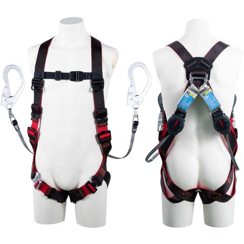 ツヨロン TSUYORON レヴォハーネス ツインランヤード付き ロック機構付き巻取式ワン・ハンドリ...