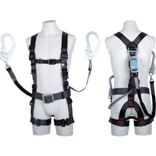 ツヨロン TSUYORON 飛燕ハーネス 胴ベルト付き ダブルランヤード付き ロック機構付き巻取式ワ...