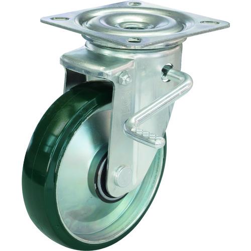 ユーエイ プレート式 自在 キャスター ウレタン 車輪径200mm ストッパー付き PMタイプ PM...