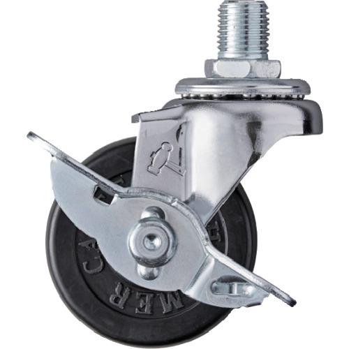 ハンマー ねじ込み旋回式ゴム車輪 50mm M12 ストッパー付 415A-30R50