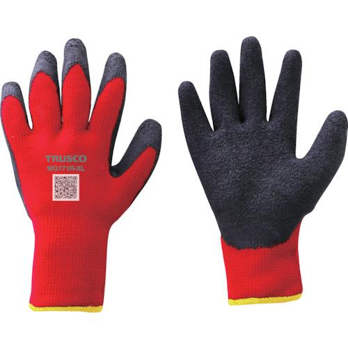 トラスコ TRUSCO 防寒天然ゴム手袋 裏起毛タイプ レッド XLサイズ WG171R-XL