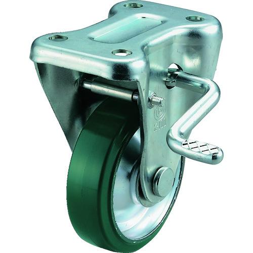 ユーエイ プレート式 固定 キャスター ウレタン 車輪径100mm ストッパー付き Jタイプ KB(...