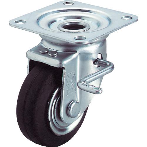 ユーエイ プレート式 自在 キャスター ゴム 車輪径100mm ストッパー付き Jタイプ JB(R)...