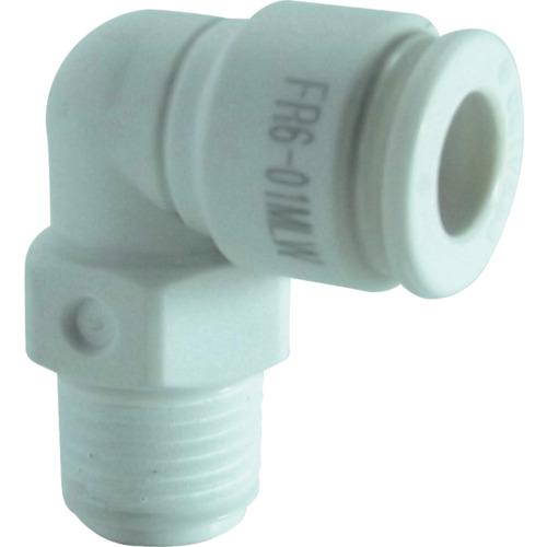 チヨダ チューブ継手 ファイブ樹脂メイルエルボ W(白) 6mm・R1/8 FR6-01MLW