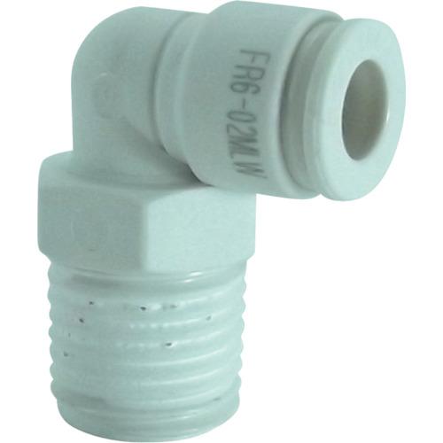 チヨダ チューブ継手 ファイブ樹脂メイルエルボ W(白) 6mm・R1/4 FR6-02MLW