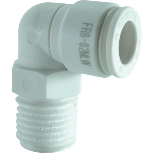 チヨダ チューブ継手 ファイブ樹脂メイルエルボ W(白) 8mm・R1/4 FR8-02MLW
