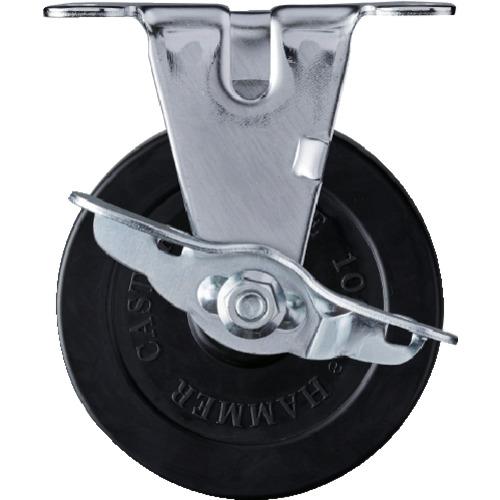 ハンマー Eシリーズ固定式ゴム車輪 100mm ストッパー付 415ER-R100