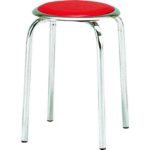 トラスコ TRUSCO 丸イス メッキ仕上げ脚 Φ320XH445 レッド TM-24M-R