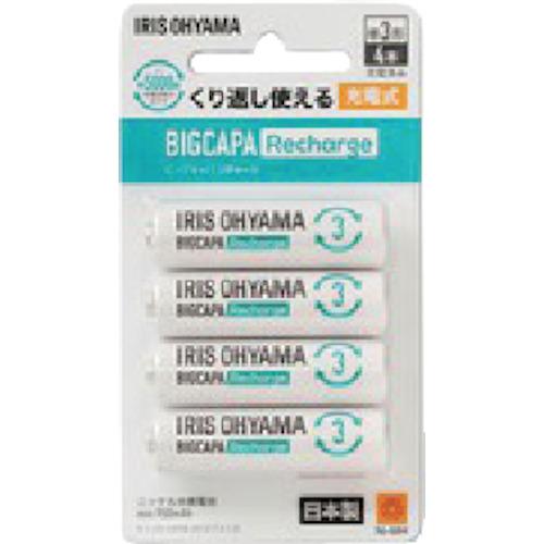 アイリス IRIS 578036 ビックキャパ リチャージ 単3形ニッケル水素電池 4本パック BC...