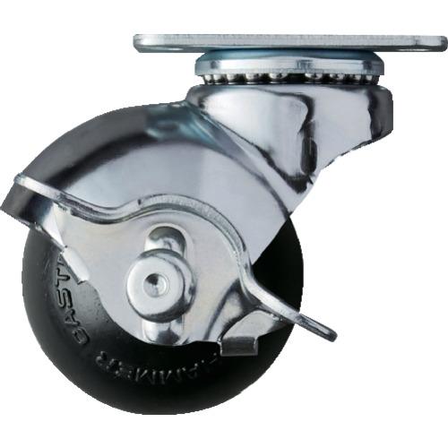 ハンマー プレート式 旋回式ゴム車輪 50mm ストッパー付 40515P-R50