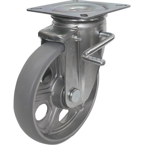 ユーエイ プレート式 自在 キャスター アルティメットウレタン 車輪径150mm ストッパー付き P...