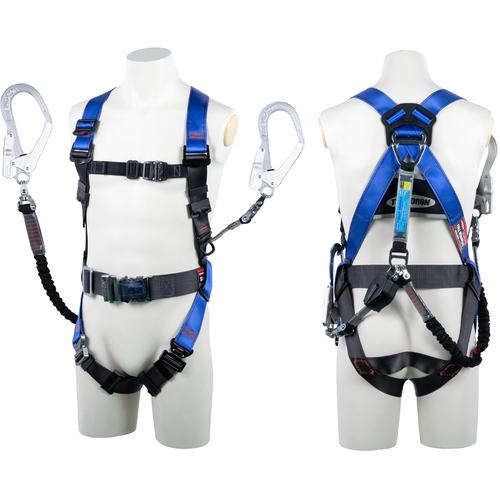 ツヨロン TSUYORON コアハーネス 胴ベルト付き ダブルランヤード付き ロック機構付き巻取式コ...