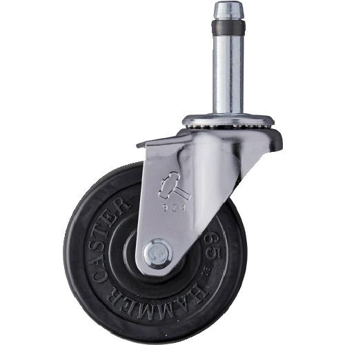 ハンマー 差込み旋回式ゴム車輪 65mm 420K-R65