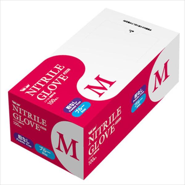 川西工業 ニトリル極薄手袋粉無100P 2039 M ブルー