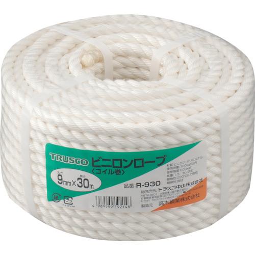 トラスコ TRUSCO ビニロンロープ 3つ打 線径9mmX長さ30m R-930