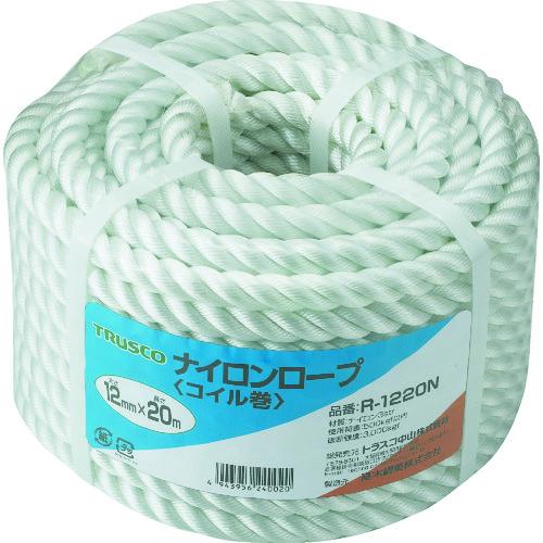 トラスコ TRUSCO ナイロンロープ 3つ打 線径12mmX長さ20m R-1220N