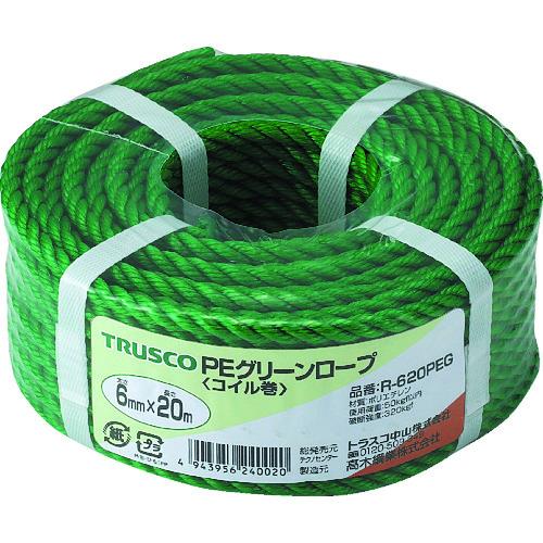 トラスコ TRUSCO PEグリーンロープ 3つ打 線径6mmX長さ20m R-620PEG