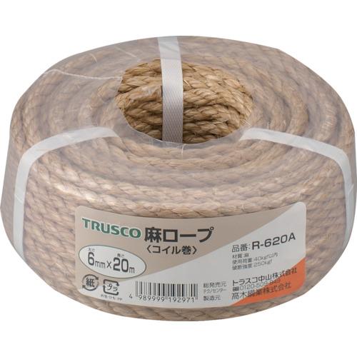 トラスコ TRUSCO 麻ロープ 3つ打 線径6mmX長さ20m R-620A