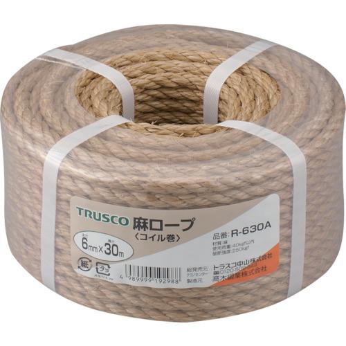 トラスコ TRUSCO 麻ロープ 3つ打 線径6mmX長さ30m R-630A