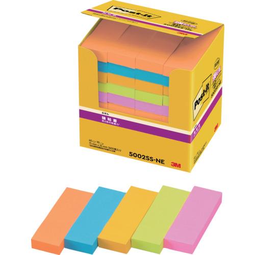 スリーエム 3M ポスト・イット 強粘着75X25mm90枚X40パッド5色混色 3600枚 500...