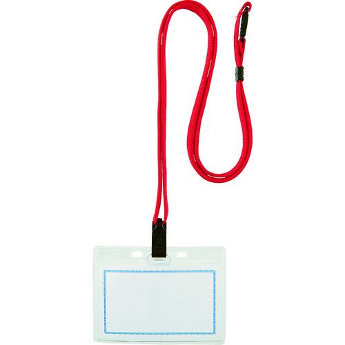 トラスコ TRUSCO ストラップ付ホイッスル名札 ソフト 赤 TNH-S-R