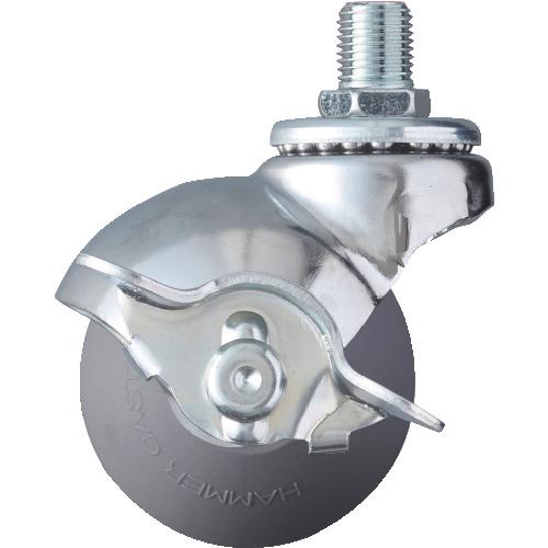 ハンマー ねじ込み式M12 旋回式ウレタン車輪 50mm ストッパー付 40515A-3UR50