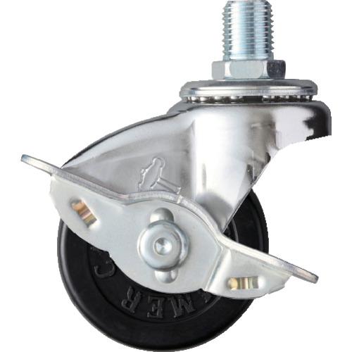 ハンマー ねじ込み旋回式ゴム車輪50mm M12 ストッパー付 45015A-30R50