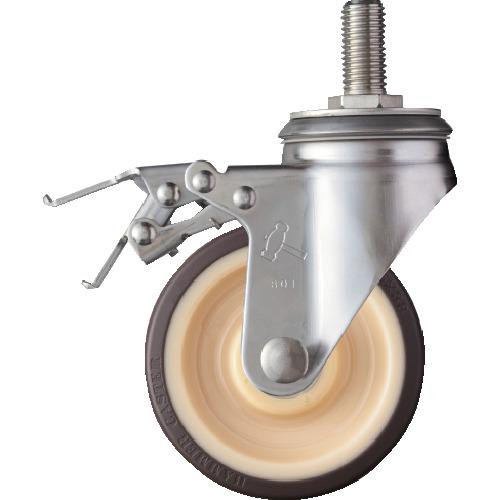 ハンマー SAシリーズオールステンレス 旋回式ウレタン車輪(ローラーベアリング)125mm ストッパ...
