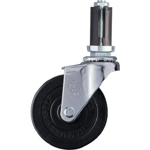 ハンマー パイプ差込み旋回式ゴム車輪 75mm φ22~24用 4203EU-R75