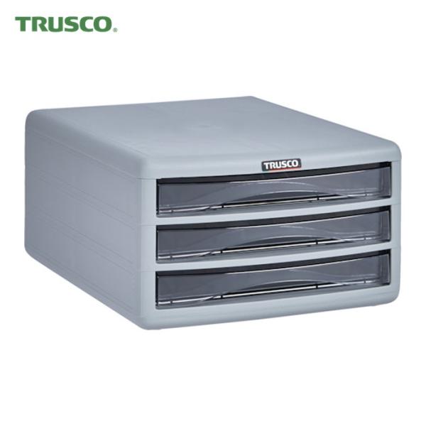 トラスコ TRUSCO プラスチックレターケース A4浅型タイプ 3段 (1台) PA4-S3
