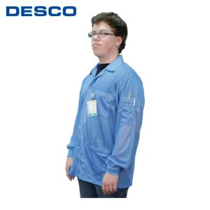 DESCO デスコ 73750 スモック ジャケット ニット袖口 青 S (1着)