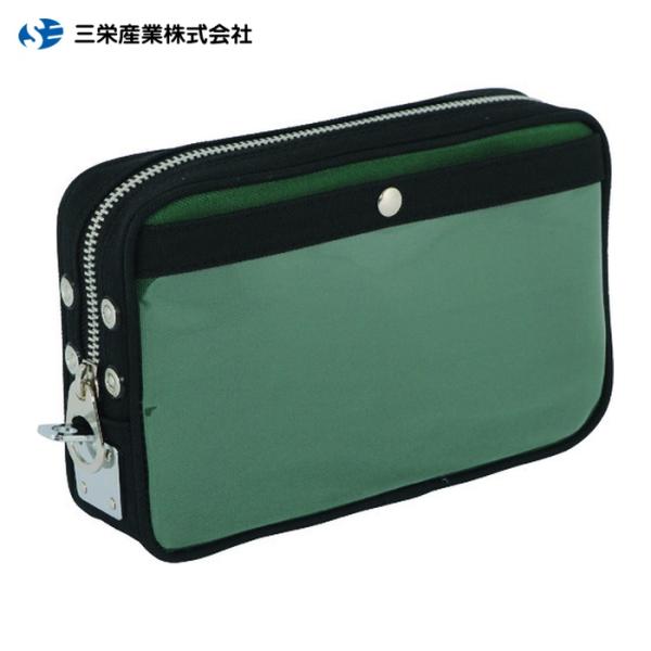 三栄産業 SANEI 帆布メール用ポーチ(S)馬蹄錠金具付 モスグリーン (1個) PS-U-07
