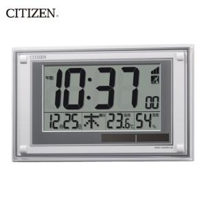 CITIZEN（シチズン） 電波 壁掛け・置き時計 温湿度計付き シルバー