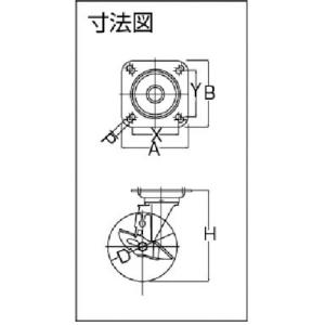 ハンマーキャスター 419S-R100 旋回式...の詳細画像1