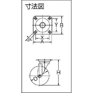 ハンマーキャスター 400S-R125 旋回式...の詳細画像1