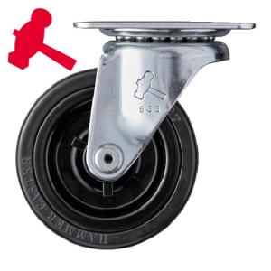 ハンマーキャスター 旋回式ゴム車輪 75mm (1個) 品番：420G-R75