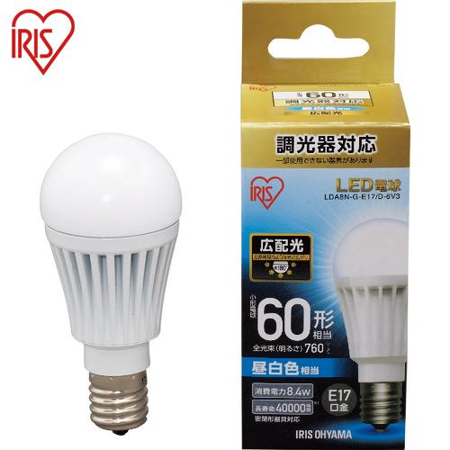 IRIS(アイリス) 567985 LED電球 E17広配光タイプ 調光器対応 60形相当 昼白色 ...