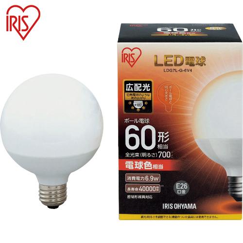 IRIS(アイリス) LED電球 ボール電球タイプ 60形相当 電球色 700lm (1個) 品番：...