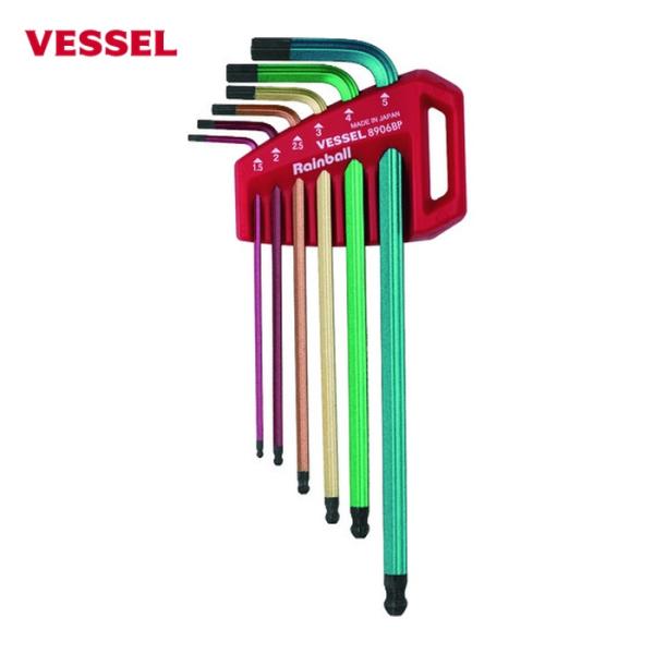 ベッセル VESSEL 8906BP 六角棒レンチセット レインボールL型レンチ 8906BP 6本...
