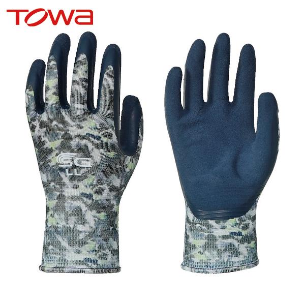 トワロン 天然ゴム背抜き手袋 SG−R107 ぼかし柄グレー LL (1双) 品番：SG-R107-...