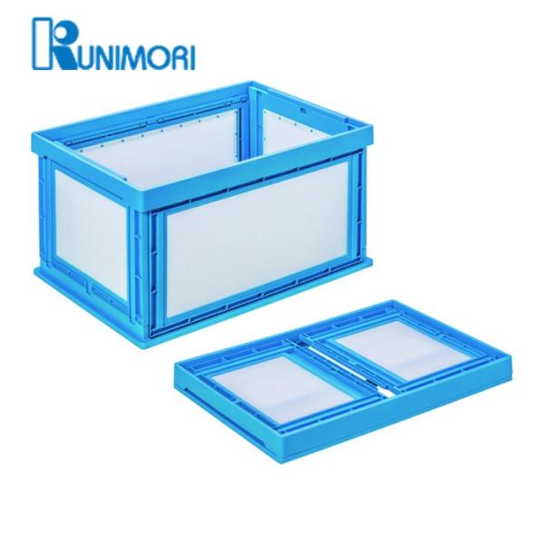 クニモリ KUNIMORI プラスチック折畳みコンテナ パタコン NM-80 ブルー (1個) 50...