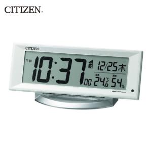CITIZEN（シチズン） 電波 壁掛け・置き時計 温湿度計付き シルバー