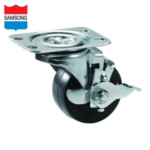 SAMSONG TP4520-01-PLY-TLB ポリウレタンキャスター 自在ストッパー付き PU...