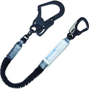 ハーネス　ジャバラランヤード　セット TR KH ジャバラ剣スチール小フック17黒/青ライン ランヤード